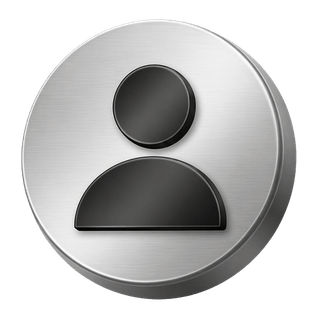 Icono 3D plateado decorativo de avatar de usuario en la página de preguntas frecuentes